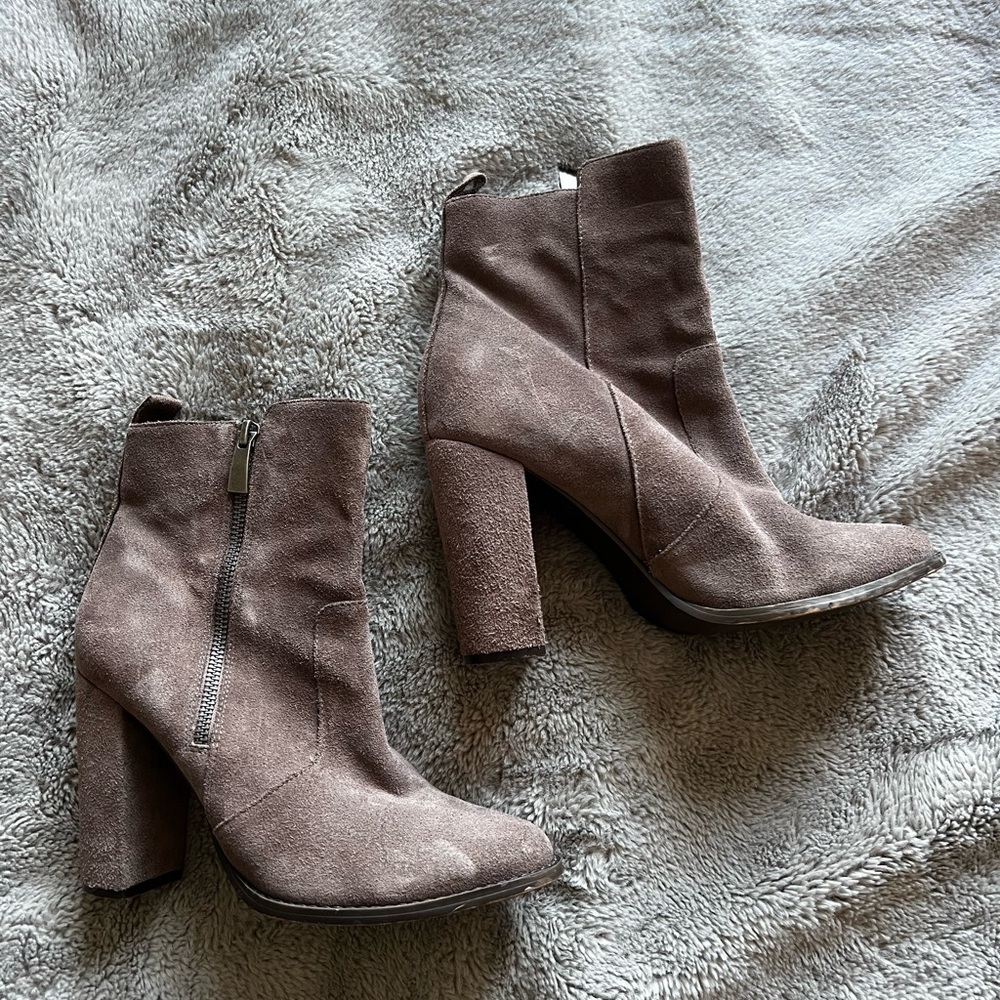 Taupe Suede Ankle Boots